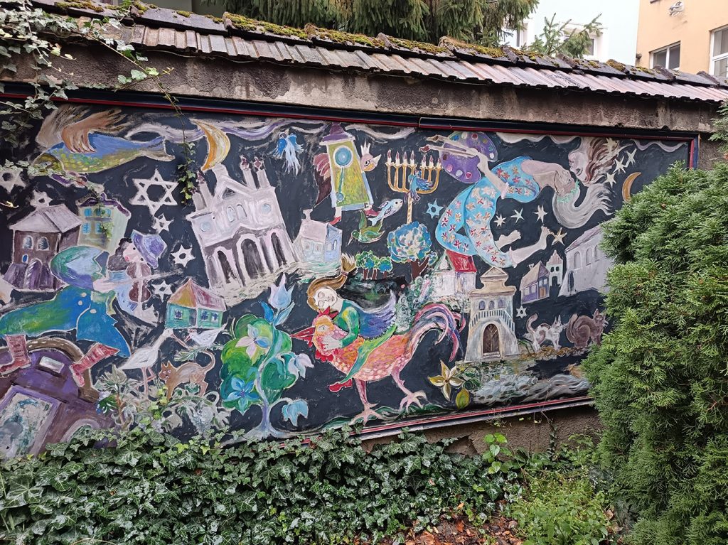 Art on a wall in the Jewish Quarter, Krakow