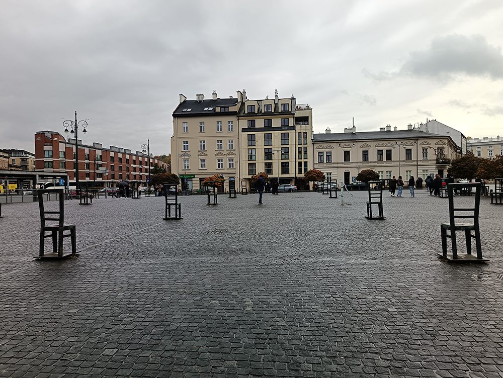 The heroes chairs in the Jewish Quarter, Krakow