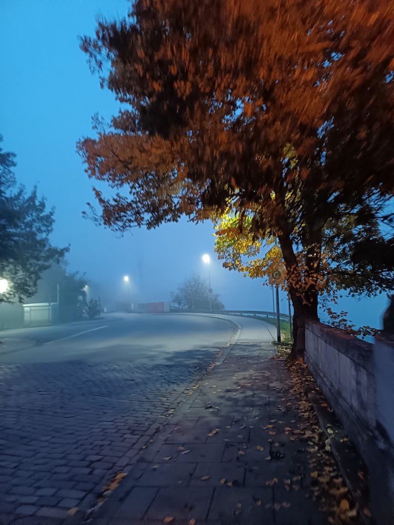 An early morning, autumn riverside walk in Krakow